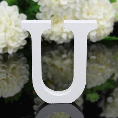 White Standing Mountable Wood Letter