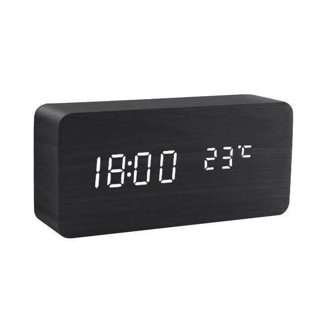 Wooden Block LED Alarm Clock