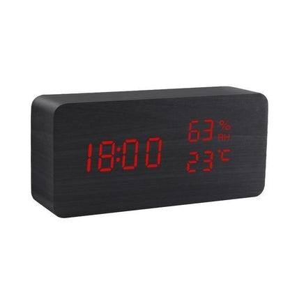 Wooden Block LED Alarm Clock