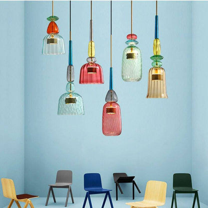 Tinted Glass Drop Light with Height-Adjustable Cord 47 in LED Overhead Fixture for Dining Tables Kitchen Islands Contemporary Suspended Ceil