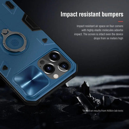 Aluminum Phone Case with Ring Stand for iPhone 13 Series – Camera Guard & Kickstand