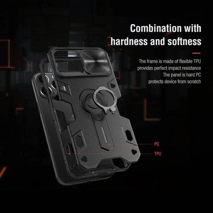 Aluminum Phone Case with Ring Stand for iPhone 13 Series – Camera Guard & Kickstand