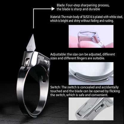 Tactical Finger Ring Personal Safety Tool Everyday Carry EDC Compact Protection Device Covert Wearable Security Accessory Lightweight Metal