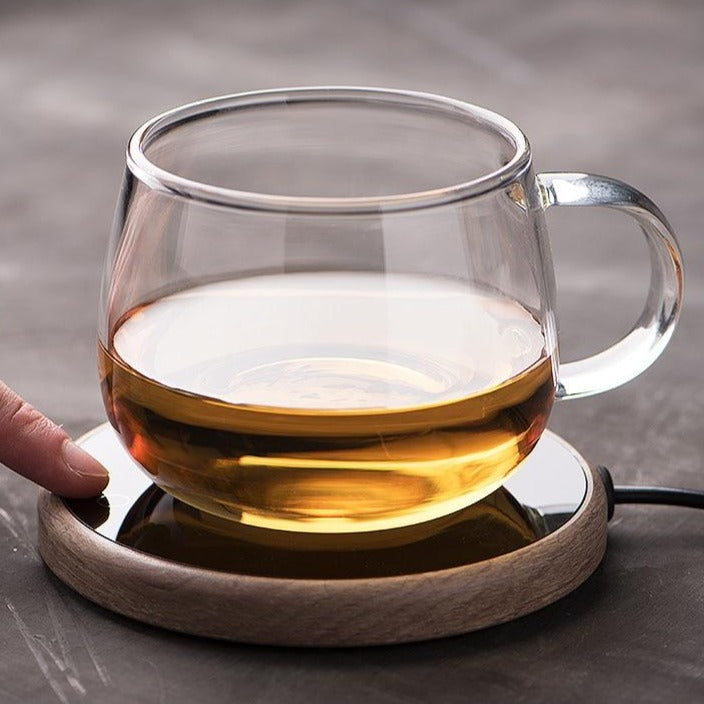 Electric Coffee Cup Warmer Plate with Adjustable Heat Settings & 8-Hour Timer for Desk, Office & Home