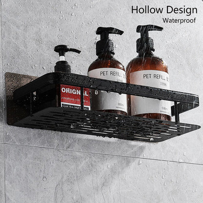 Étagère de salle de bain élégante en métal avec fixation par ventouse | Solution de rangement gain de place pour organiser vos essentiels