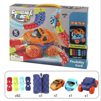 Flexible Magnetic Race Track Set with Glow-in-the-Dark Car for Kids | Educational STEM Building Toy