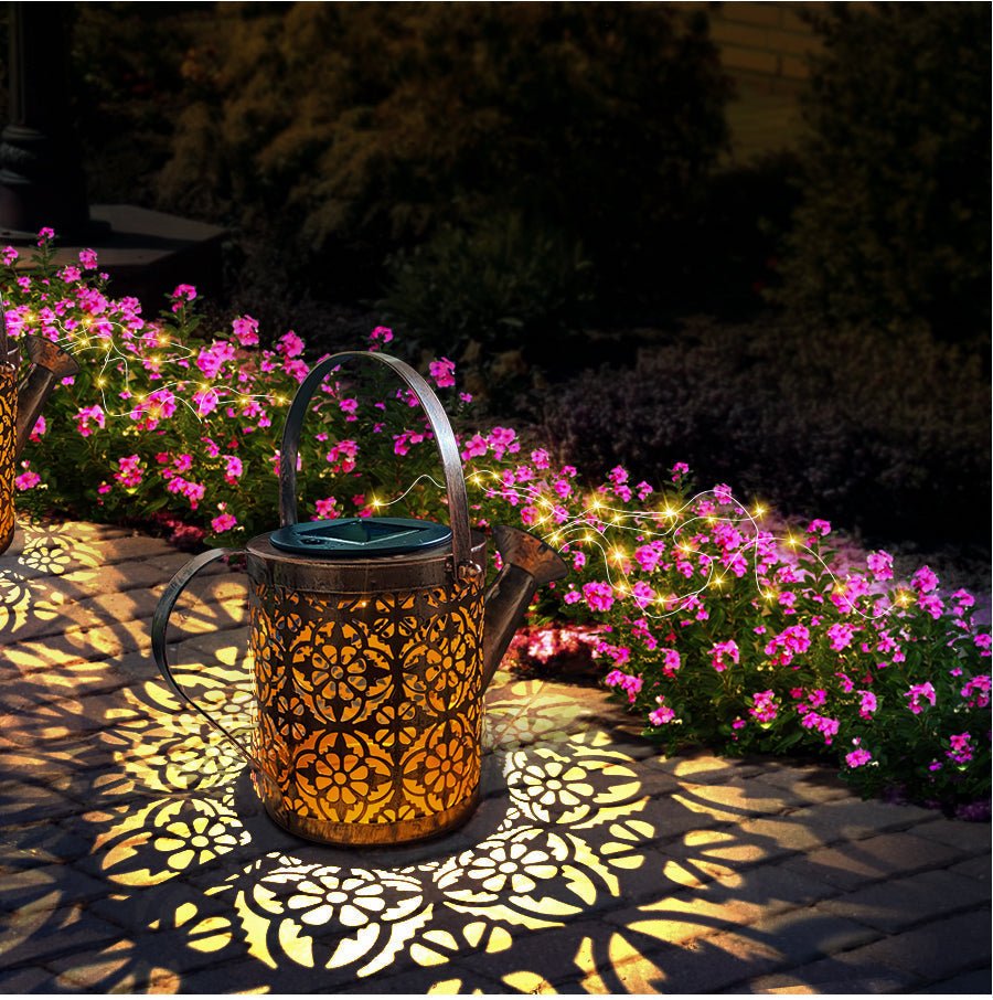Solar Waterfall String Light Stake for Garden & Patio Outdoor Decor 31.5 in with Warm LED Copper Wire Auto On/Off Yard Lighting