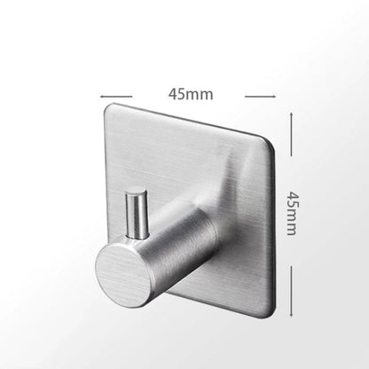 Adhesive Stainless Steel Coat Hook for Bathroom Kitchen Entryway | No-Drill Robe Towel Key Hanger for Apartments Rental Homes Dorms | Wall-M