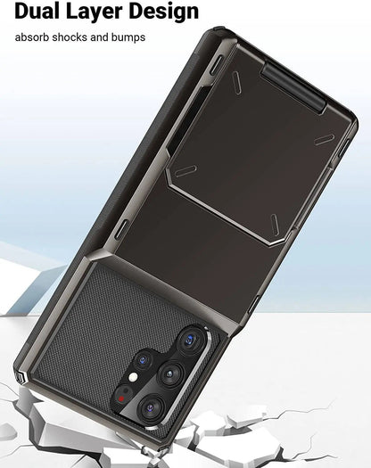 Rugged Drop-Guard Case with Card Slots for Samsung Galaxy S22 Series – Ultra, Plus & Standard Models
