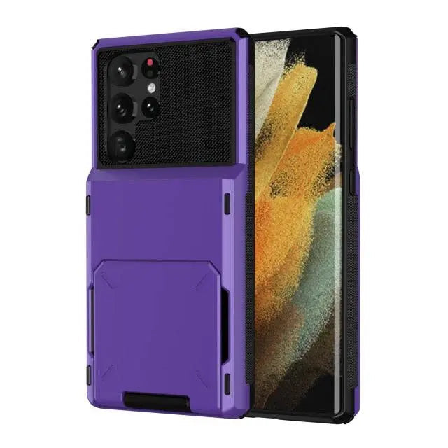 Rugged Drop-Guard Case with Card Slots for Samsung Galaxy S22 Series – Ultra, Plus & Standard Models
