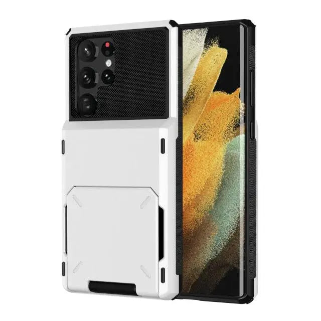 Rugged Drop-Guard Case with Card Slots for Samsung Galaxy S22 Series – Ultra, Plus & Standard Models