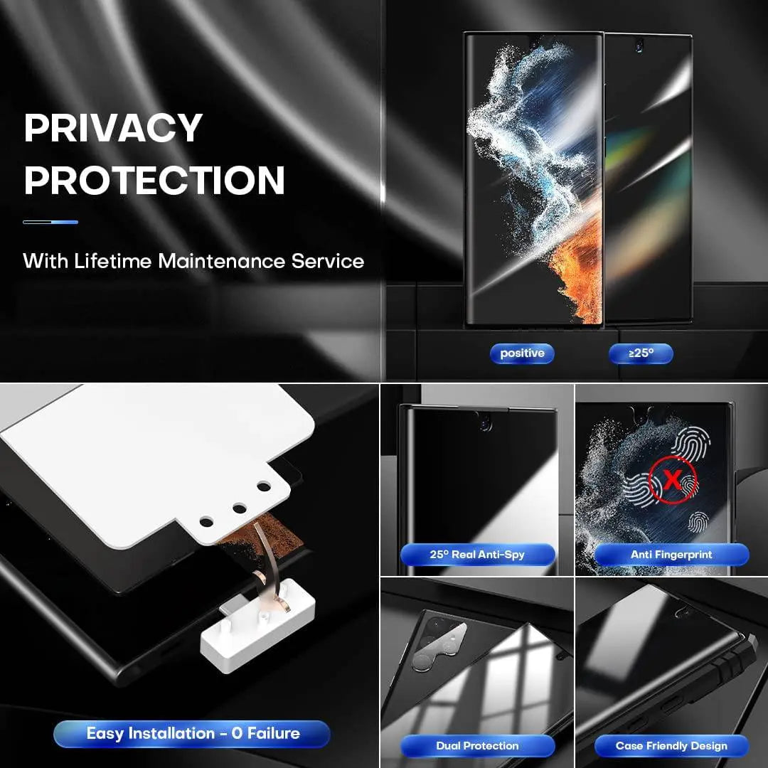 Anti-Spy Tempered Glass Screen Protector for Samsung Galaxy S22 Ultra, S22 Plus, S22, S21 FE – Privacy Shield Guard Cover Film for Galaxy