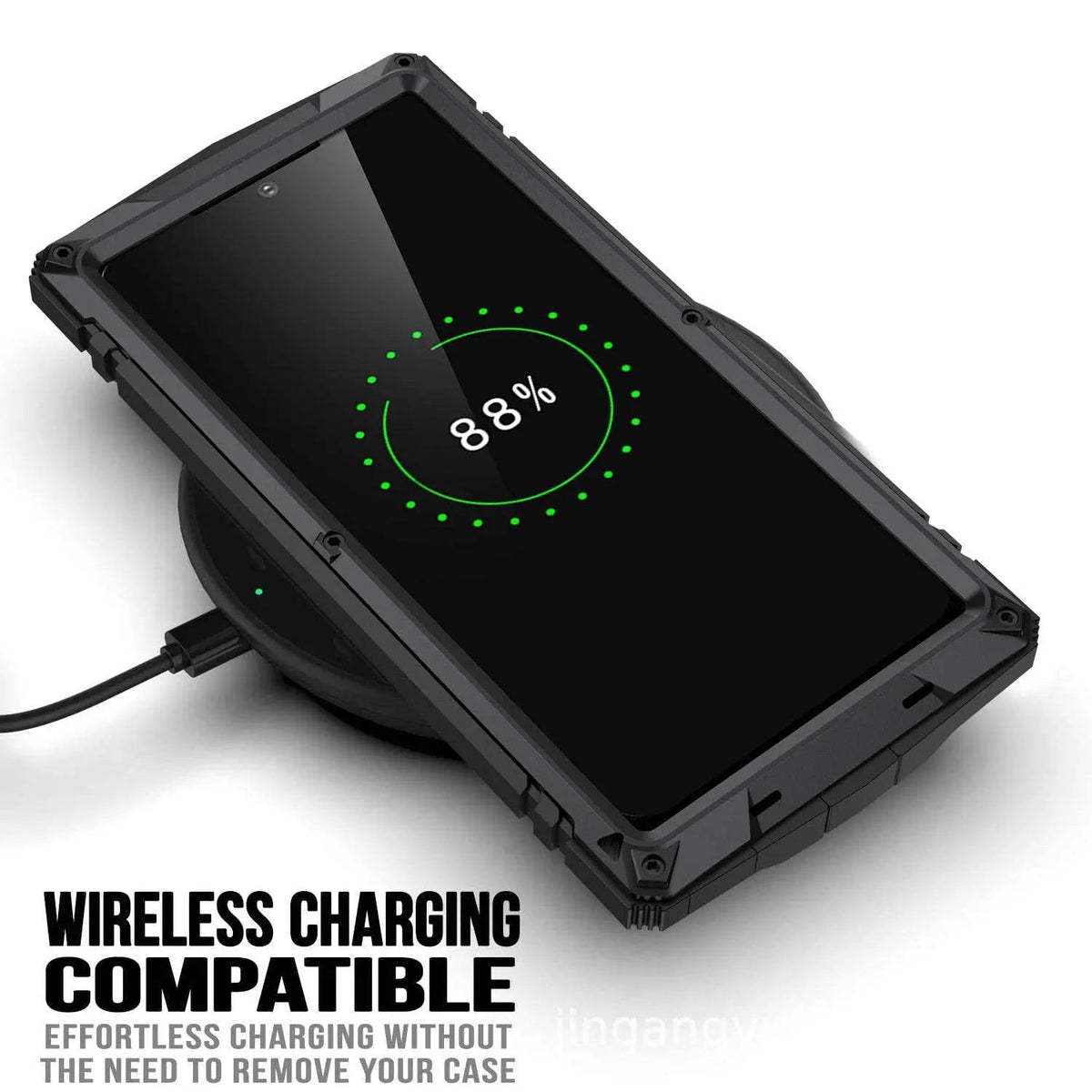 Metal Aluminum Phone Case with Kickstand & Glass Screen Protector for Galaxy S22 Series – Shockproof Full-Body Armor Shell