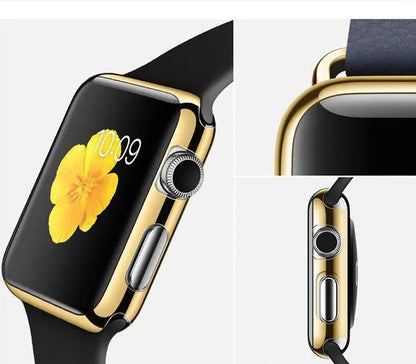 Snap-On Shield for Apple Watch – Full-Edge Guard with Screen Film – 38mm to 44mm Series 1/2/3/4 – Five Finishes