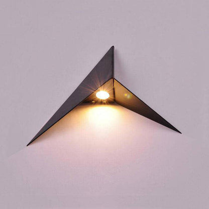 Applique murale triangulaire en métal, éclairage LED 3W vers le bas pour chambre, salon, couloir, luminaire géométrique moderne, noir, blanc, doré, fixation murale