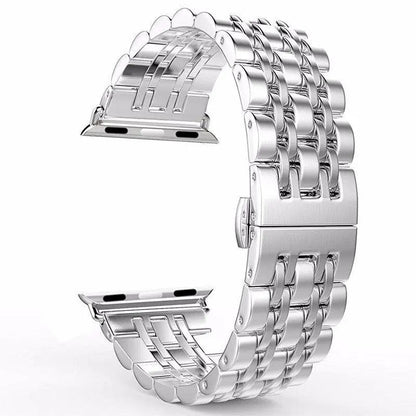 Premium Metal Three-Row Chain Watch Strap – 38mm–49mm Sizes, 4 Finishes – Compatible with Latest & Legacy Apple Watches