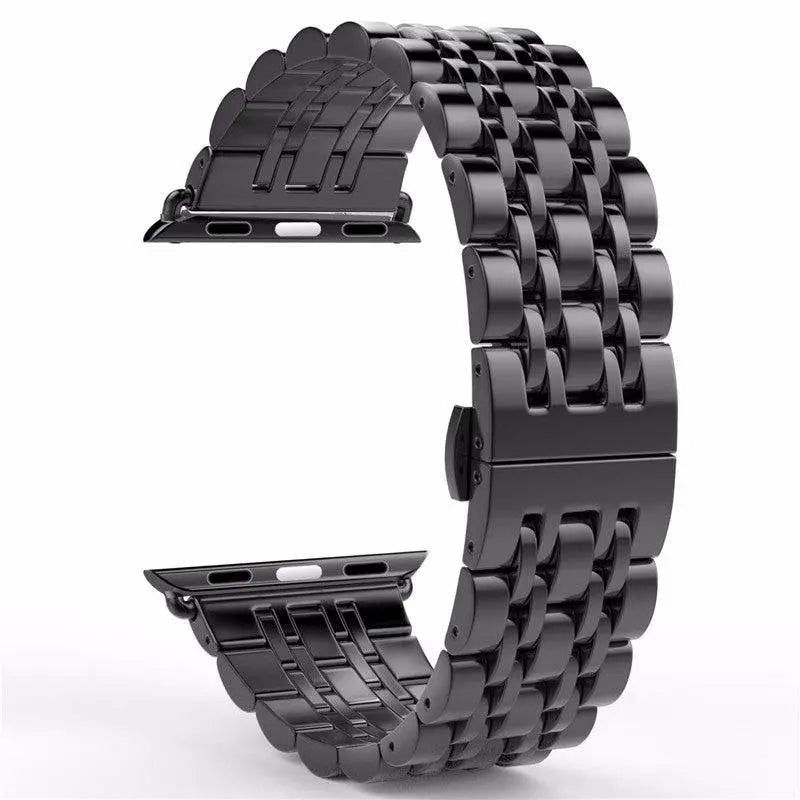 Premium Metal Three-Row Chain Watch Strap – 38mm–49mm Sizes, 4 Finishes – Compatible with Latest & Legacy Apple Watches