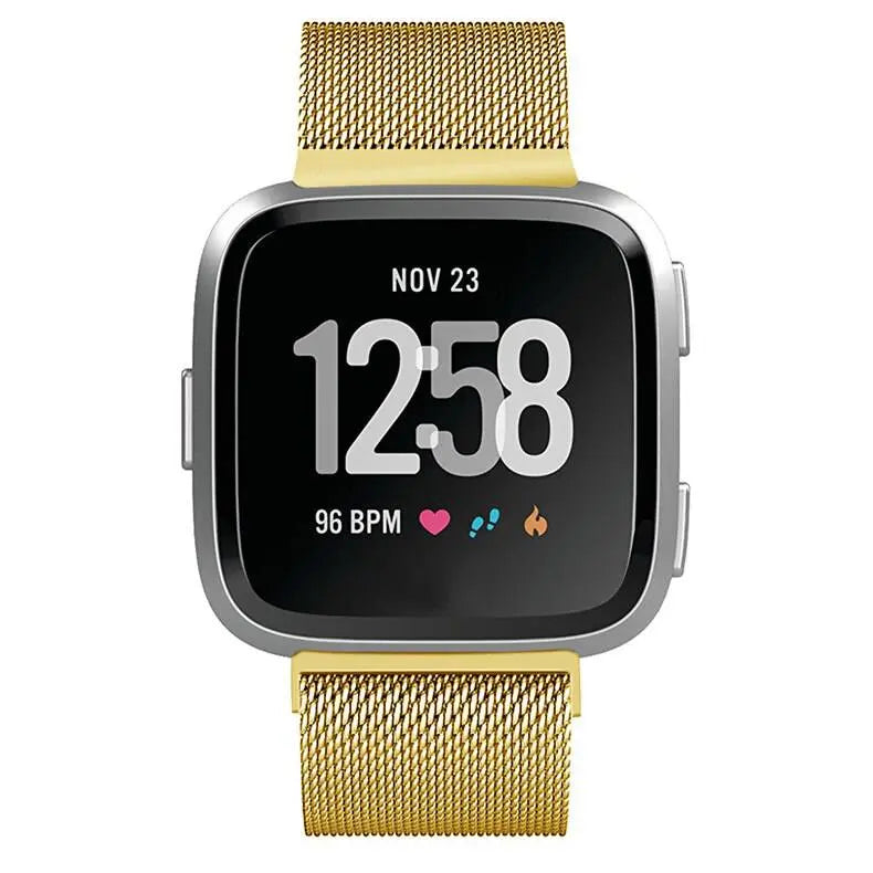 Milanese Loop Wristband for Fitbit Versa – Adjustable Stainless Steel Mesh Strap with Magnetic Closure