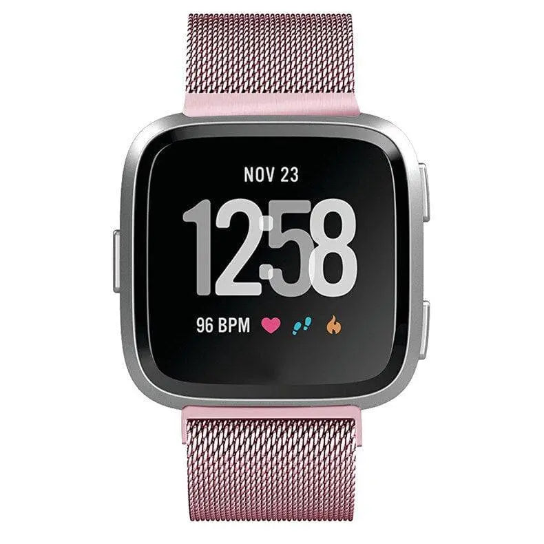 Milanese Loop Wristband for Fitbit Versa – Adjustable Stainless Steel Mesh Strap with Magnetic Closure
