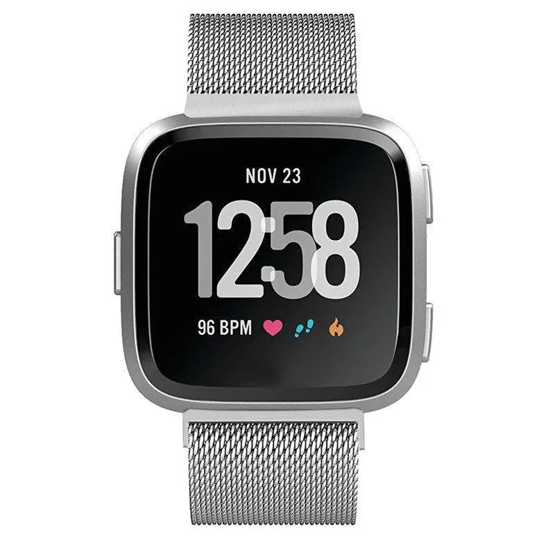 Milanese Loop Wristband for Fitbit Versa – Adjustable Stainless Steel Mesh Strap with Magnetic Closure