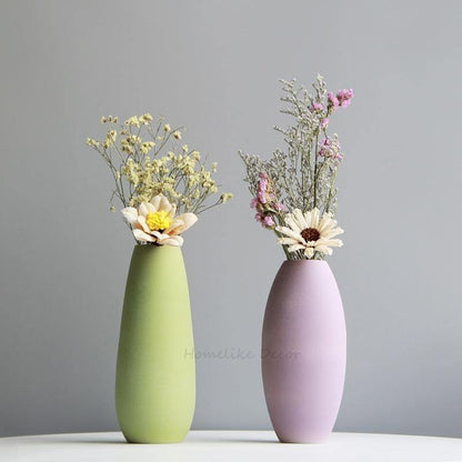Delicate Hued Ceramic Floral Vases