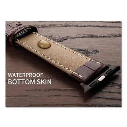Full-Grain Leather Replacement Wristband for 38–46mm Smart Watches – Buckle Closure, Multiple Finishes