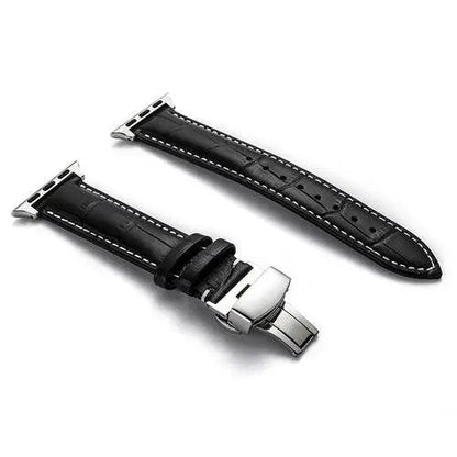 Full-Grain Leather Replacement Wristband for 38–46mm Smart Watches – Buckle Closure, Multiple Finishes