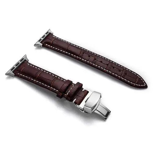 Full-Grain Leather Replacement Wristband for 38–46mm Smart Watches – Buckle Closure, Multiple Finishes