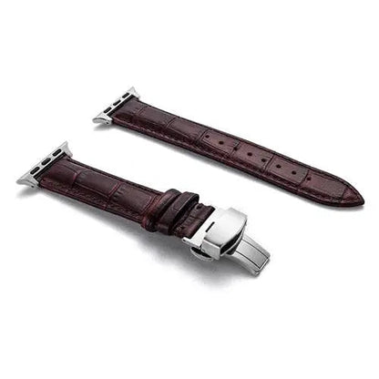 Full-Grain Leather Replacement Wristband for 38–46mm Smart Watches – Buckle Closure, Multiple Finishes