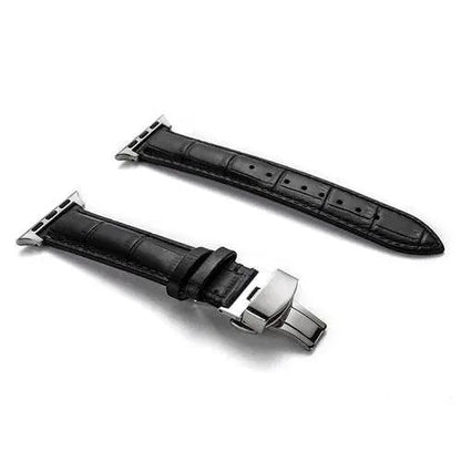 Full-Grain Leather Replacement Wristband for 38–46mm Smart Watches – Buckle Closure, Multiple Finishes