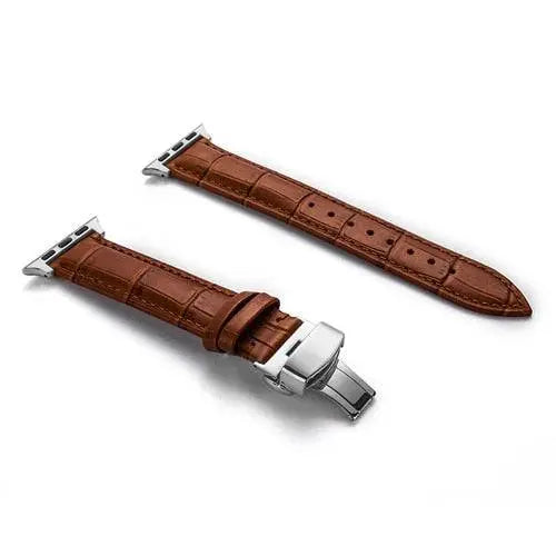 Full-Grain Leather Replacement Wristband for 38–46mm Smart Watches – Buckle Closure, Multiple Finishes