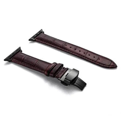 Full-Grain Leather Replacement Wristband for 38–46mm Smart Watches – Buckle Closure, Multiple Finishes