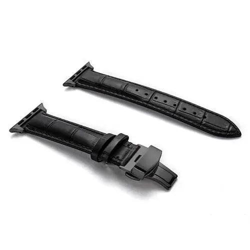 Full-Grain Leather Replacement Wristband for 38–46mm Smart Watches – Buckle Closure, Multiple Finishes