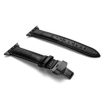 Full-Grain Leather Replacement Wristband for 38–46mm Smart Watches – Buckle Closure, Multiple Finishes