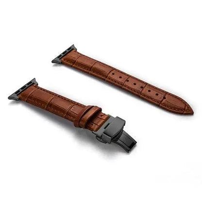 Full-Grain Leather Replacement Wristband for 38–46mm Smart Watches – Buckle Closure, Multiple Finishes