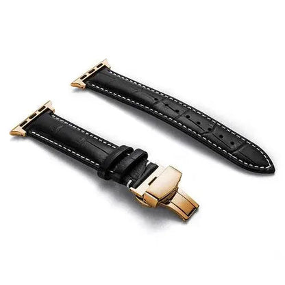 Full-Grain Leather Replacement Wristband for 38–46mm Smart Watches – Buckle Closure, Multiple Finishes