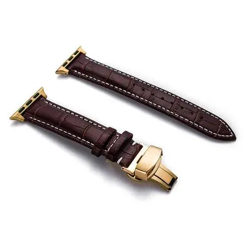Full-Grain Leather Replacement Wristband for 38–46mm Smart Watches – Buckle Closure, Multiple Finishes