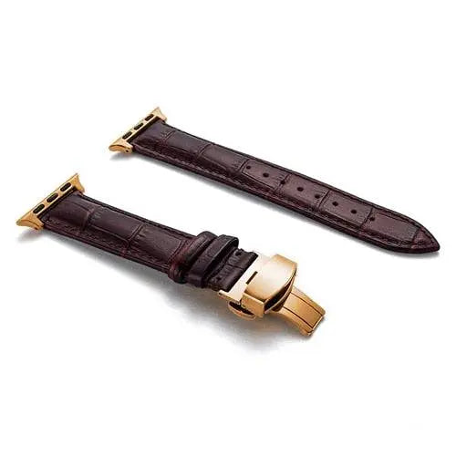 Full-Grain Leather Replacement Wristband for 38–46mm Smart Watches – Buckle Closure, Multiple Finishes