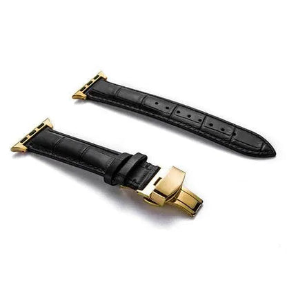 Full-Grain Leather Replacement Wristband for 38–46mm Smart Watches – Buckle Closure, Multiple Finishes