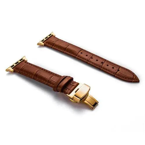 Full-Grain Leather Replacement Wristband for 38–46mm Smart Watches – Buckle Closure, Multiple Finishes