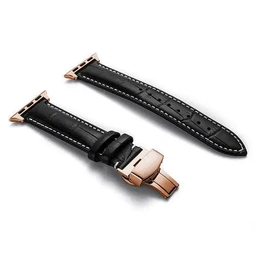 Full-Grain Leather Replacement Wristband for 38–46mm Smart Watches – Buckle Closure, Multiple Finishes