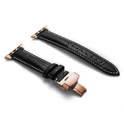 Full-Grain Leather Replacement Wristband for 38–46mm Smart Watches – Buckle Closure, Multiple Finishes