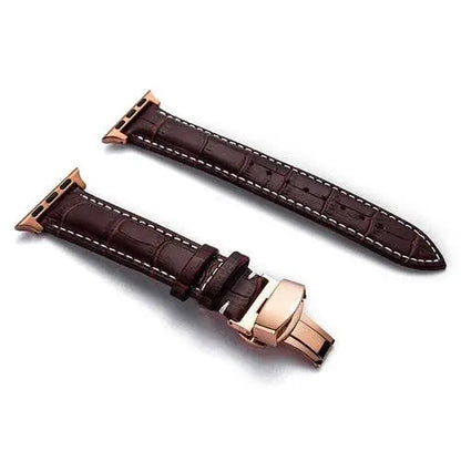 Full-Grain Leather Replacement Wristband for 38–46mm Smart Watches – Buckle Closure, Multiple Finishes