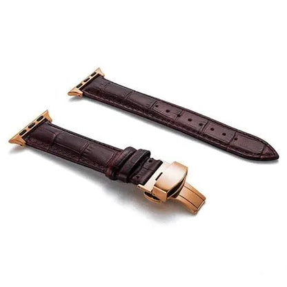 Full-Grain Leather Replacement Wristband for 38–46mm Smart Watches – Buckle Closure, Multiple Finishes