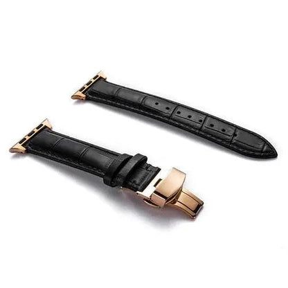 Full-Grain Leather Replacement Wristband for 38–46mm Smart Watches – Buckle Closure, Multiple Finishes