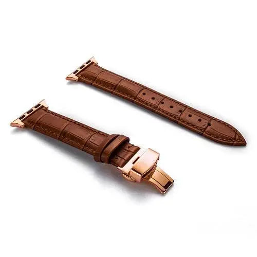 Full-Grain Leather Replacement Wristband for 38–46mm Smart Watches – Buckle Closure, Multiple Finishes