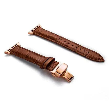 Full-Grain Leather Replacement Wristband for 38–46mm Smart Watches – Buckle Closure, Multiple Finishes