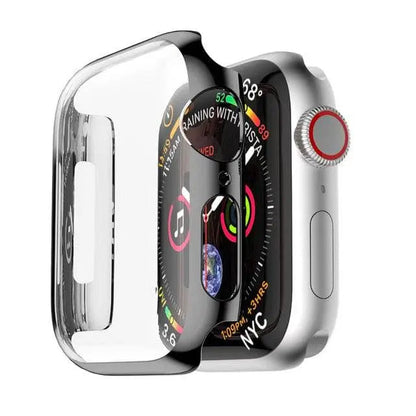 Snap-On Shield for Apple Watch – Full-Edge Guard with Screen Film – 38mm to 44mm Series 1/2/3/4 – Five Finishes