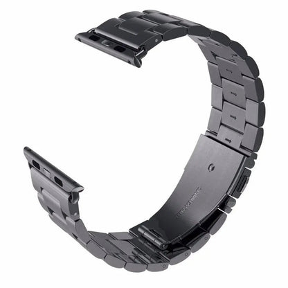 Precision Stainless Steel Link Bracelet for Apple Watch – 38mm to 49mm Connector Fit – Adjustable Wrist Band with Butterfly Clasp for
