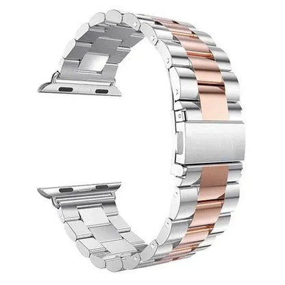 Precision Stainless Steel Link Bracelet for Apple Watch – 38mm to 49mm Connector Fit – Adjustable Wrist Band with Butterfly Clasp for